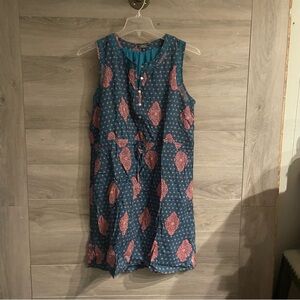Lucky Brand Teal and Coral Mini Dress